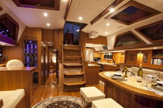 Sailing yacht Archangel -  Salon looking Aft